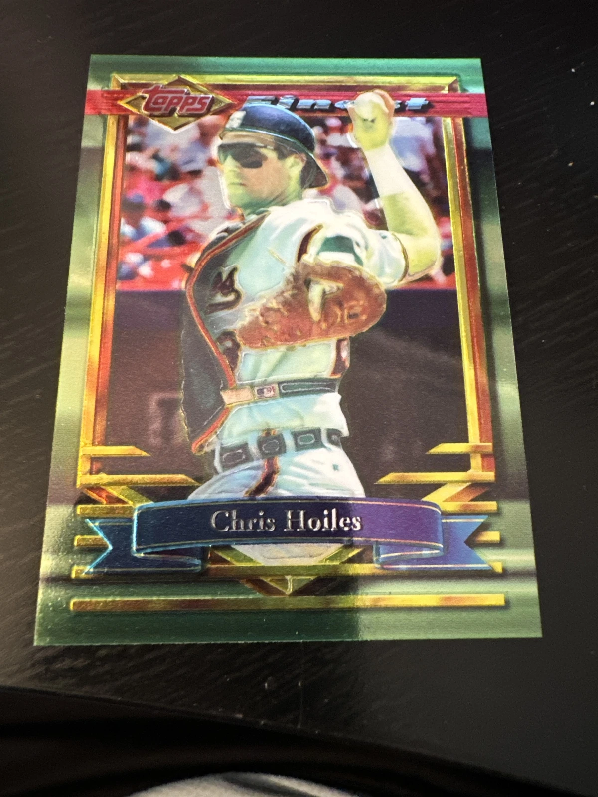 1994 Topps Finest Chris Hoiles Pre Production Baseball Card! Baltimore Orioles!