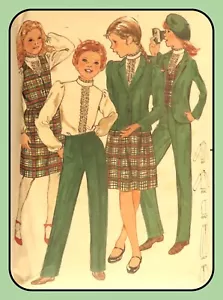 Niñas CHAQUETA PATRÓN CHALECO BLUSA FALDA PANTALONES Conjunto Butterick 3365 De Colección Años 80 - Imagen 1 de 4