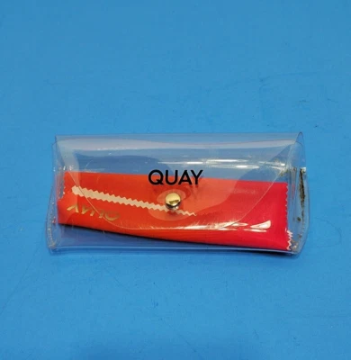 Estuche transparente para gafas de sol Quay Australia con tela naranja Foto 1 de 4