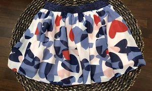 KATE SPADE NEW YORK Girl’s Dressy Skirt Size Blue Pink Hearts Size 5 Lined - Picture 1 of 10
