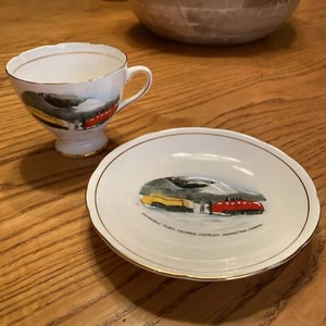 Vintage Gladstone Bone China Teacup/Saucer Columbia Icefields Jasper Park Canada - Picture 1 of 18