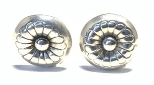 Sterling Silver 925 Flower Clip-On Earrings JM72 - Picture 1 of 7