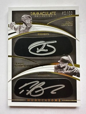 Ryan Jeffers Travis Blankenhorn 2021 Immaculate Dual Eye Black Auto #18/50 Twins - Image 1 of 4