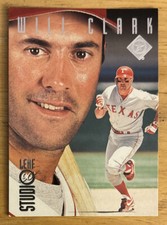 1996 Donruss Leaf Studio Will Clark ￼Baseball Card #42 Rangers 1B Mid-Grade VG