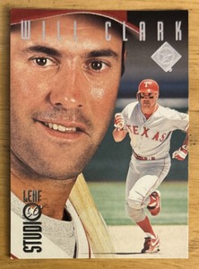 1996 Donruss Leaf Studio Will Clark ￼Baseball Card #42 Rangers 1B Mid-Grade VG