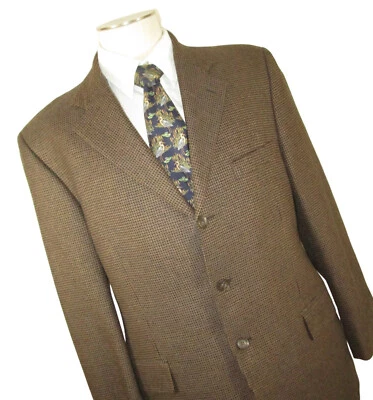 Arnold Brant Sport Coat 100% Cashmere Mens Size 43R Brown Check Jacket Blazer - Image 1 of 4