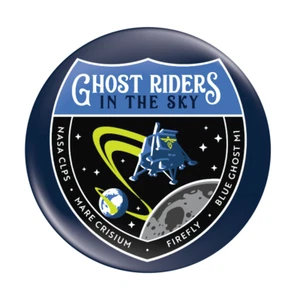 Flyfire Blue Ghost Lumar Lander Mission Patch Button Badge 58mm (2.25") - Picture 1 of 2