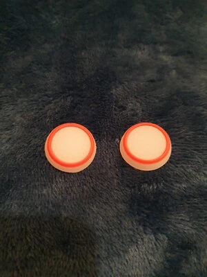 Controller Thumb Grips Xbox/PlayStation Clear Glow With Red Stripe. 043 - Image 1 of 2