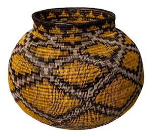 Cesta de selva tropical con red de diamantes dorados - Imagen 1 de 12