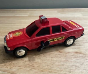 Vintage YCT 6.5in Fire Chief Wind Up Car *RARE* Toy Working - Picture 1 of 11