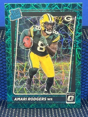 2021 Panini Optic AMARI RODGERS Green Velocity Lazer Packers Rated Rookie - Image 1 of 2