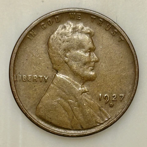1927-D Lincoln Penny. Please Read Description. Your Actual Coin In Photo Cover