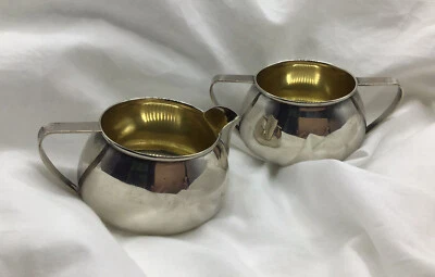 De colección - Moderno de mediados de siglo, crema Lunt y azúcar abierta - Esterlina con lavado en oro Foto 1 de 4