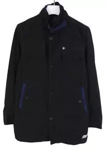 G-Star Fleet Garber Trench Jacke Herren XL Reißverschluss Band Kragen Schwarz - Bild 1 von 9