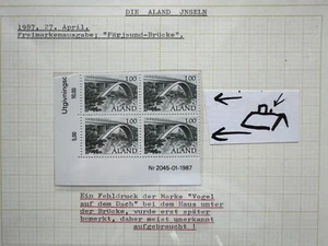 Aland - seltener Fehldruck Freimarkenausgabe Färjsund-Brücke Vogel auf dem Dach - Bild 1 von 5