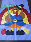Thanksgiving Turkey Give Thanks Yard Garden Flag 39in X 27In Fall Gobble Gobble