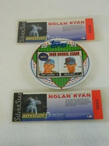 TOPPS 1968 Rookie Ceramic Mini Plate  + 2 Nolan Ryan Sp Ed Tribute Silver Star