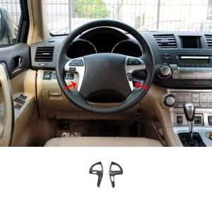 For 2008-2013 Toyota Highlander Carbon Fiber Frame Steering Wheel Cover Trim 2X - Picture 1 of 6