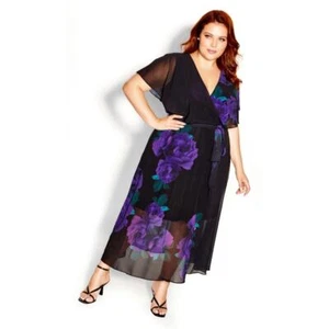 NWT City Chic Dress Rich Romance Purple XXL = 24 = 3X - Picture 1 of 5