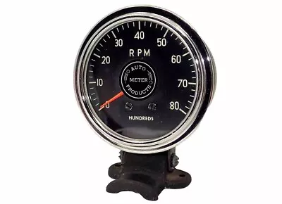 Vintage Autometer  8,000 RPM Tachometer Very Early Auto Meter Feb 1966 Date WOW - Image 1 of 4
