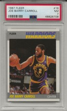 1987 Fleer JOE BARRY CARROLL # 16 PSA 7 NM Golden State Warriors