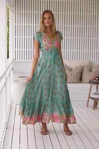New Women's Romi Maxi Dress Meadowland Print Jaase Bohemian Kenzie Tenzie - Picture 1 of 24
