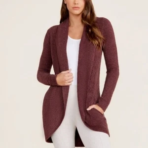 NWOT BAREFOOT DREAMS Burgundy The Cozy Chic Lite Circle Cardigan Sweater - Picture 1 of 5
