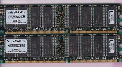 512MB 2x256MB PC-2100 KINGSTON KVR266X64C25/256 DDR1 HYNIX DDR-266 Memory Kit - Image 1 of 2