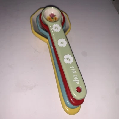 Pioneer Woman ~ Set of Four (4) Stoneware Measuring Spoons  - Image 1 of 2