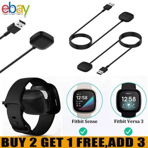 For Fitbit Versa 3 4 Sense 2 Watch USB Wireless Charging Dock Fast Cable Charger - Picture 1 of 13