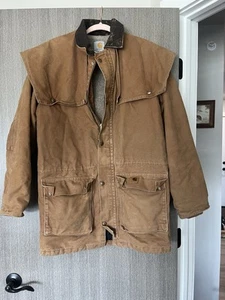 Vintage Western Style Carhartt Jacket, Distressed, Canvas. Sherpa Lining. Small - Picture 1 of 4