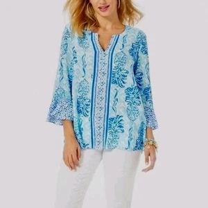 Lilly Pulitzer Keona Tunic Resort Blue Size Medium - Picture 1 of 13