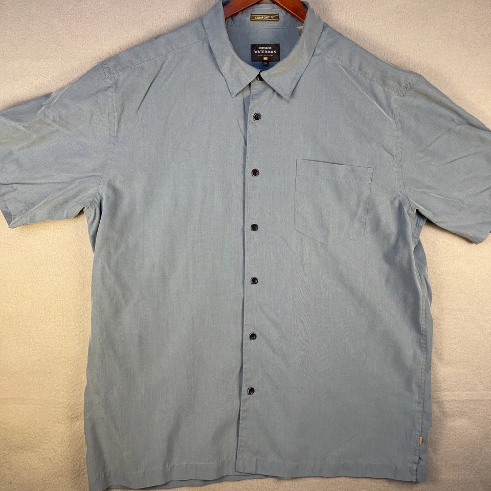 Camisa Quiksilver Waterman Collection Para Hombre 2XL/TTG Azul Cane Island Ajuste Cómodo Foto 1 de 4