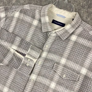 Tommy Bahama Men’s Long Sleeve Button Front Shirt Gray White Pink Plaid 3XLT 681 - Picture 1 of 8