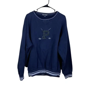 Vintage Polo Golf Sweatshirt Embroidered Logo Size Large Ralph Lauren Distressed - Picture 1 of 5