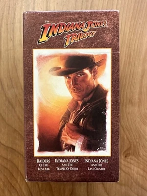 Indiana Jones Trilogy [Raiders, Temple, Crusade] (VHS) 3 Movie Box Set USED - Image 1 of 4
