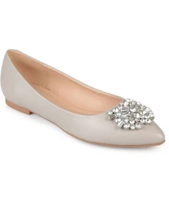 Journee Collection Women's Renzo Slip On Ballet Dress Flats, Grey Size 9W - Picture 1 of 4