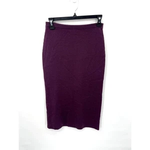 Eileen Fisher Plum Knit Merino Wool Midi Skirt // Small Petite - Picture 1 of 7