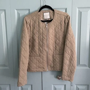 Bagatelle Womens Olive Green Soft Quilted Zip Up Jacket Large - Picture 1 of 8