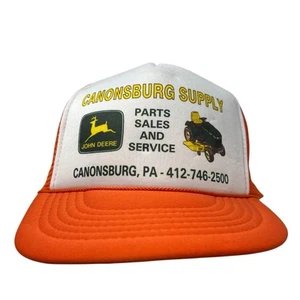 John Deere Dealership Canonsburg PA Lawn Mower Vintage Trucker Hat Cap Snapback - Picture 1 of 9