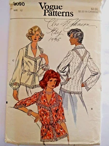 Blusa Vogue 9090 Cuello Superior Elegante Corbata Costura Patrón Damas 12 Camisa Envoltura De Colección - Imagen 1 de 7