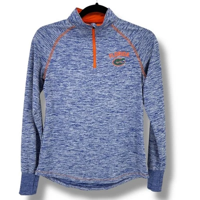 Camisa UF University Of Florida Gators azul jaspeado 1/4 cremallera para mujer talla pequeña Foto 1 de 4