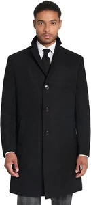 Kenneth Cole Men's Chesterfield Overcoat, Black, 40REG - Picture 1 of 6