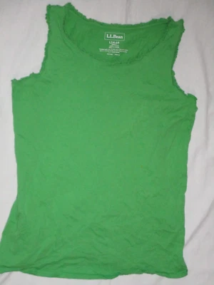 Nueva camiseta sin mangas LL Bean con volantes para niñas talla L 14-16 nueva sin etiquetas verde 100 % algodón tejida Foto 1 de 4