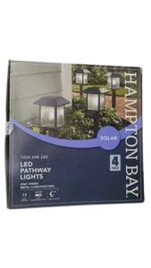 Hampton Bay 15-Lumens Gray Solar LED Path Light Set with Vintage Bulb (4-Pack) - Picture 1 of 1