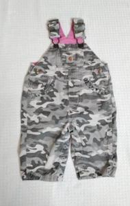 Carhartt Baby Camo Gray Pink Overalls 3mos #J1394  - Picture 1 of 4