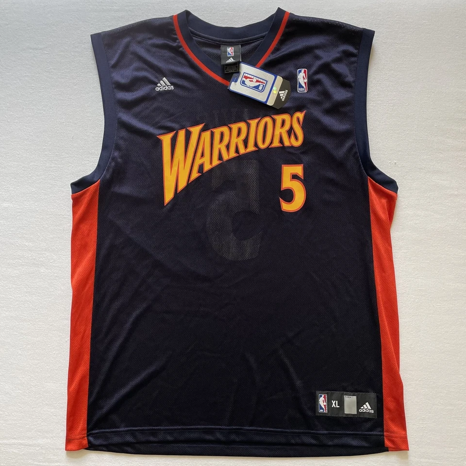 复古男爵戴维斯球衣金州勇士队 #5 男式 XL 蓝色我们相信全新带标签 — 第 1/4 张图片