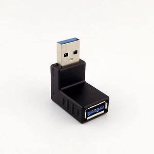 USB 3.0 A Male Plug 90 Degree Up Angled To A Female Extension Convertor Adapter - Picture 1 of 5