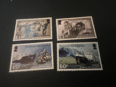 Tristán da Cunha 2021 MNH Barcos Estampillas Volcanes Pt I 1961 Erupción Conjunto de 4 Foto 1 de 2