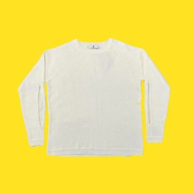 V BY BERY Super Cozy Split Sleeve Knitted Jumper, Ivory, UK 12 - Image 1 of 4